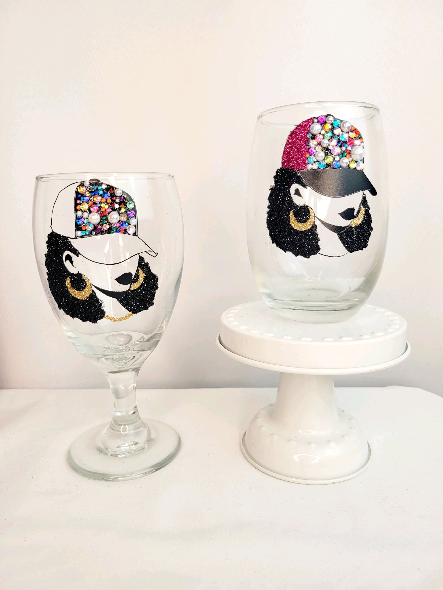 Bling and studded custom glasses